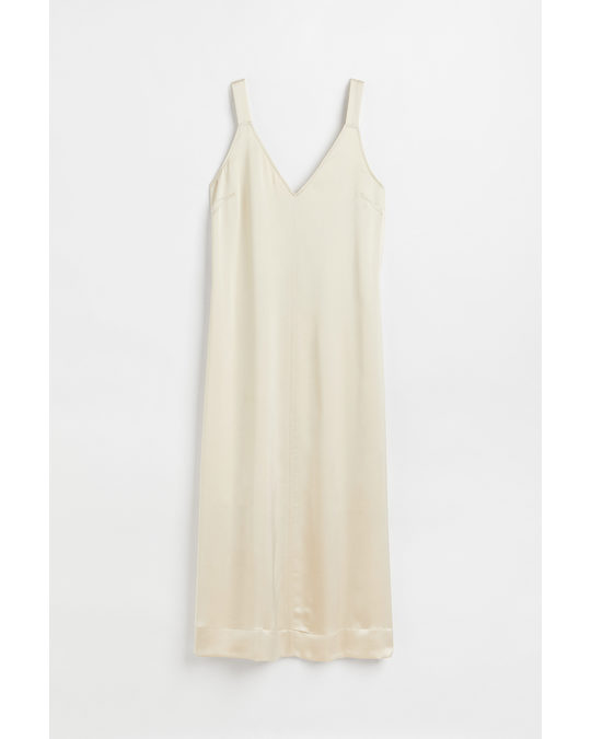 H&M Long Slip Dress Light Beige