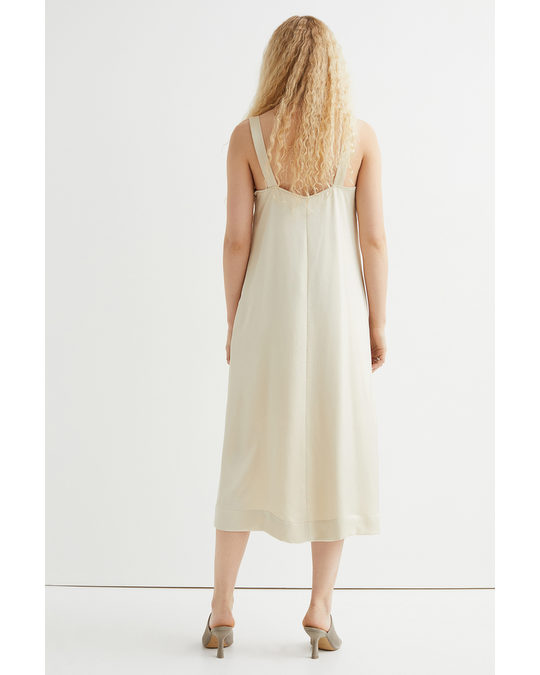 H&M Long Slip Dress Light Beige
