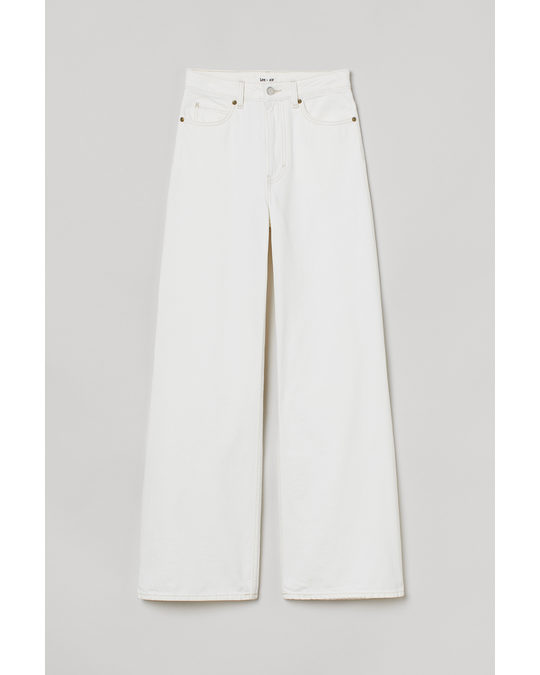H&M Wide Ultra High Waist Jeans White