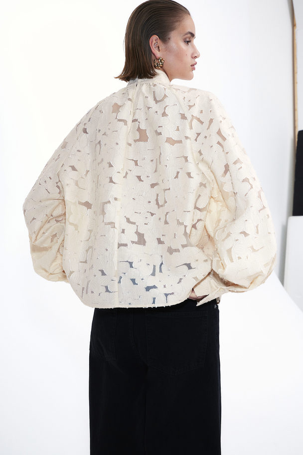 H&M Bluse aus Strukturstoff Hellbeige