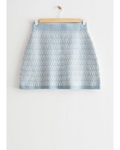 Knitted Mini Skirt Blue