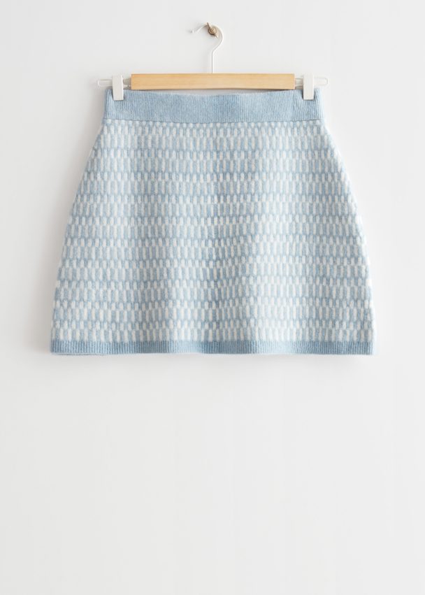 & Other Stories Knitted Mini Skirt Blue