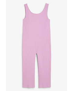 Ribbed Cotton Jumpsuit Taffy Pink