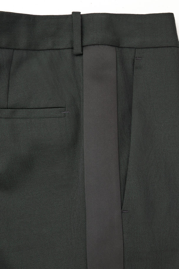 COS The Wool Tuxedo Trousers Dark Green