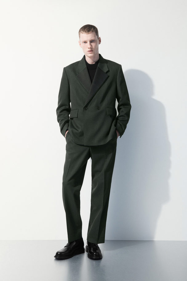 COS The Wool Tuxedo Trousers Dark Green