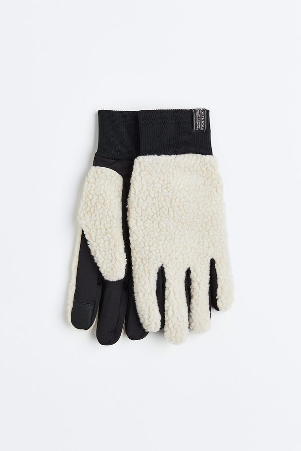 H&M Teddy Smartphone Gloves Light Beige