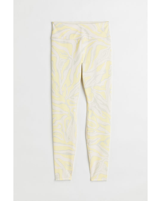 H&M Sports Tights Light Beige/patterned