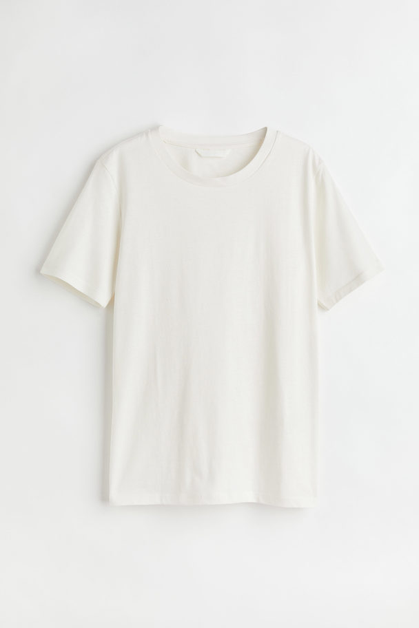 H&M T-Shirt aus Baumwolle Weiß