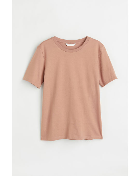 H&M Cotton T-shirt Powder Beige