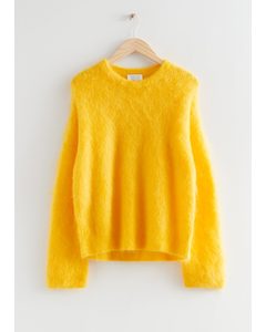 Fuzzy Knit Jumper Yellow