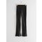 Fitted Leather Trousers Black