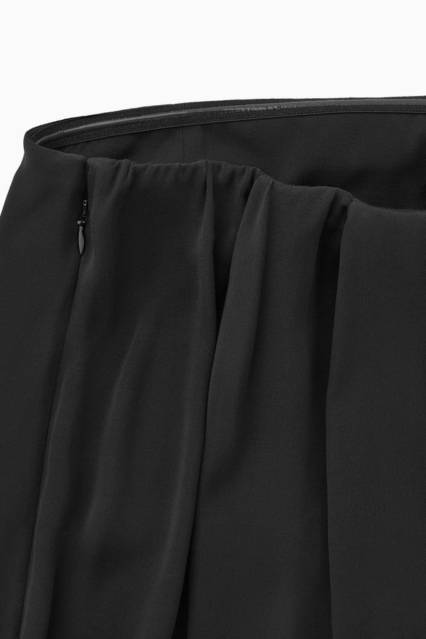 COS Pleated Bandeau Maxi Dress Black