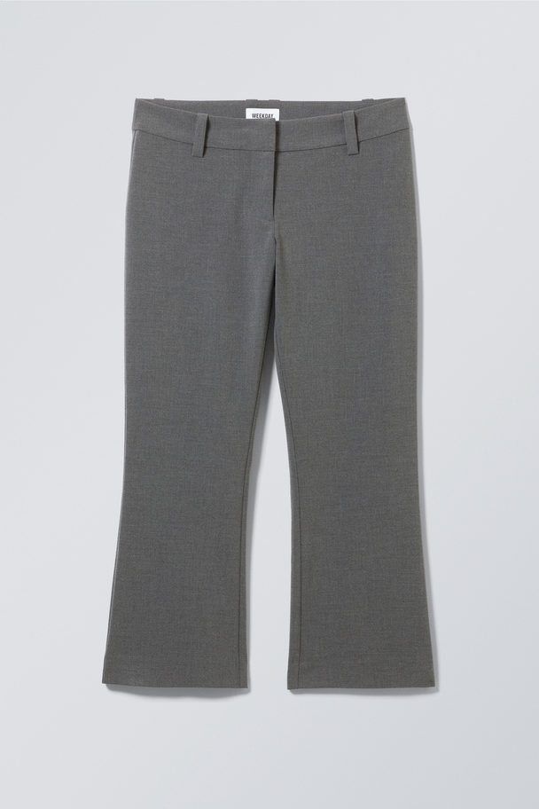 Weekday Slim Fit Capri Trousers Dark Grey