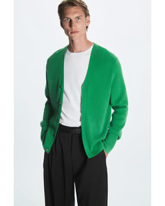 Slim-fit Pure Cashmere Cardigan Green