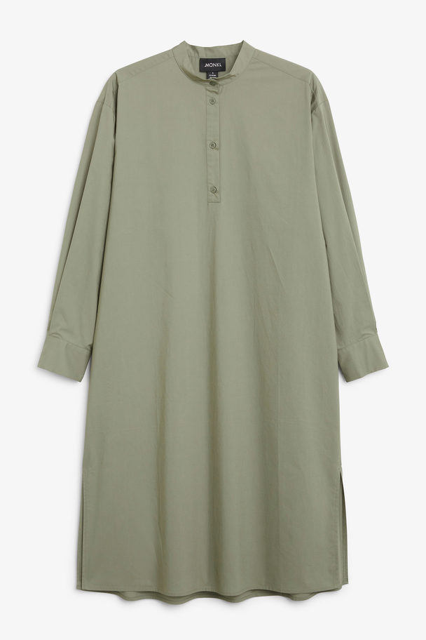 Monki High-neck Midi Dress Khaki