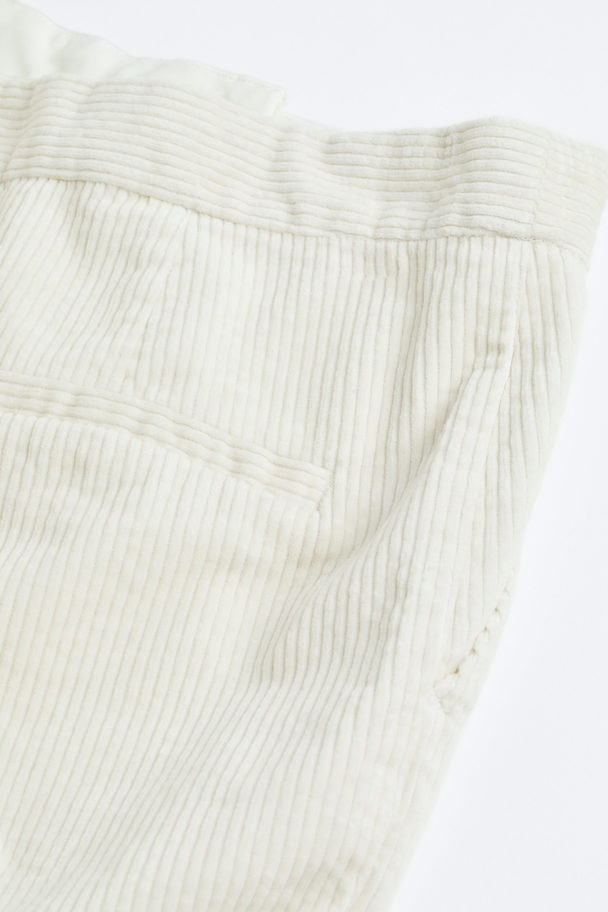 H&M Flared Corduroy Trousers Cream