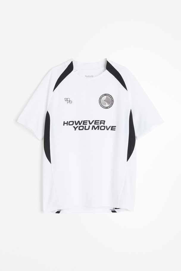 H&M Drymove™ Fotball-t-skjorte Hvit/however You Move