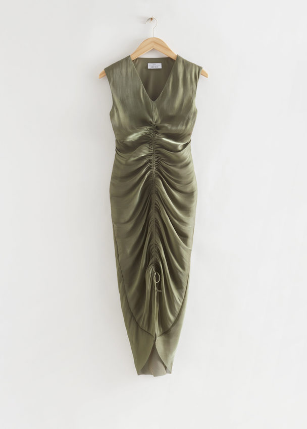 & Other Stories Slim-fit Ruched Dress Green