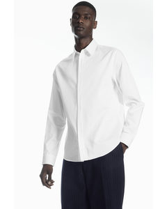 Pleated-placket Dress Shirt - Regular White