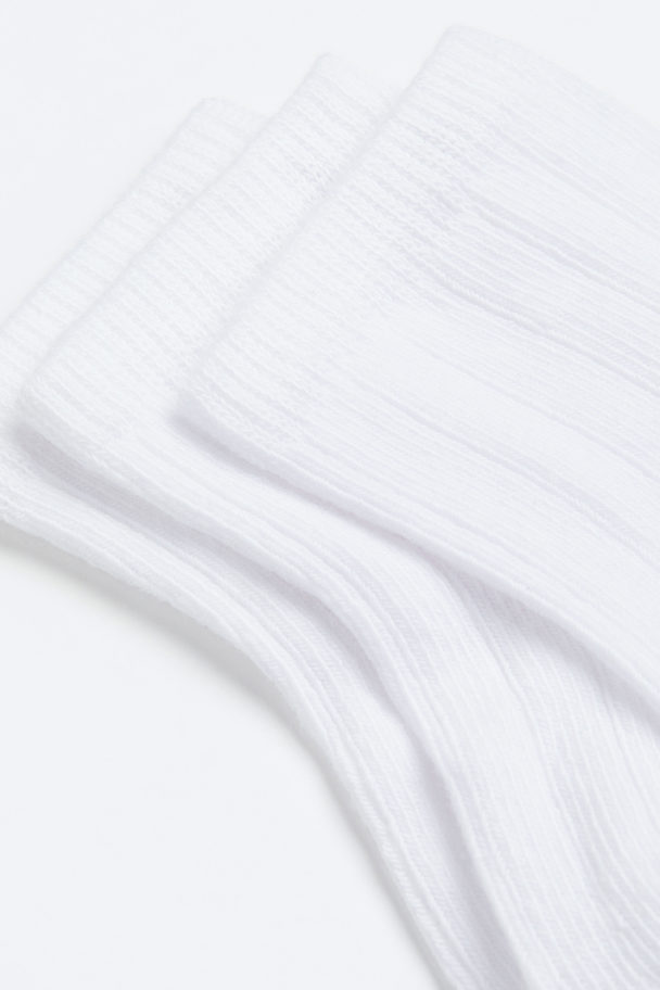 H&M 5 Paar Structuurgebreide Sokken Wit