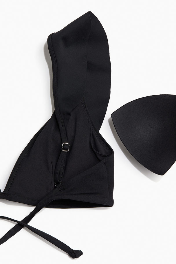 H&M Wattiertes Bikinitop Schwarz