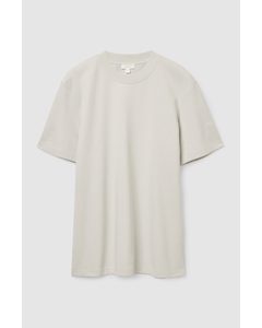 Oversized-fit Short-sleeve Sweatshirt Light Grey