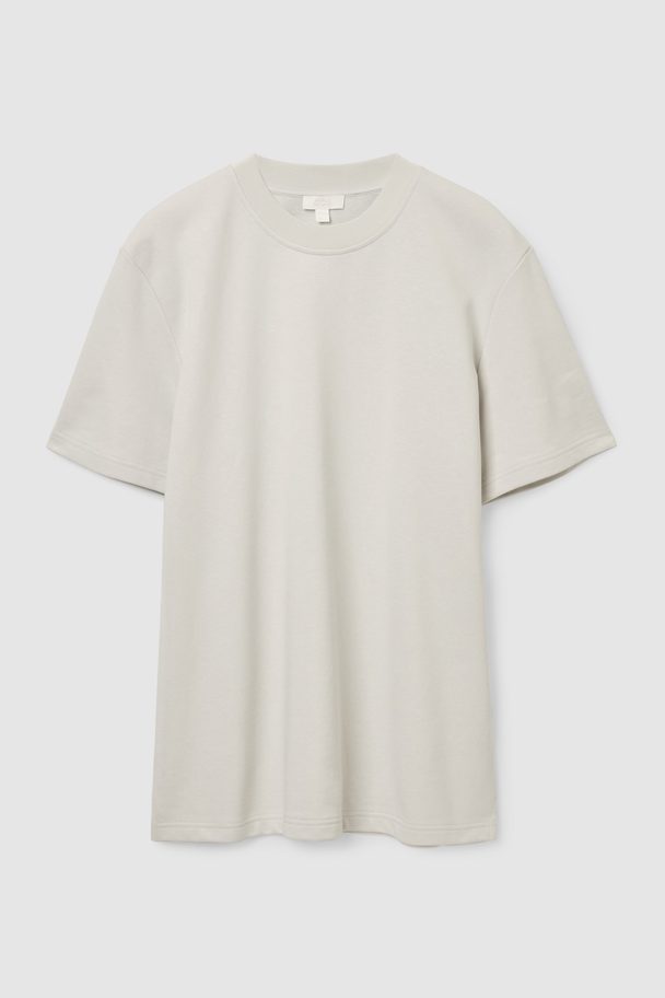 COS Oversized-fit Short-sleeve Sweatshirt Light Grey