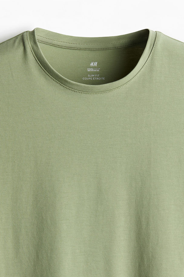 H&M COOLMAX® T-Shirt Slim Fit Grün