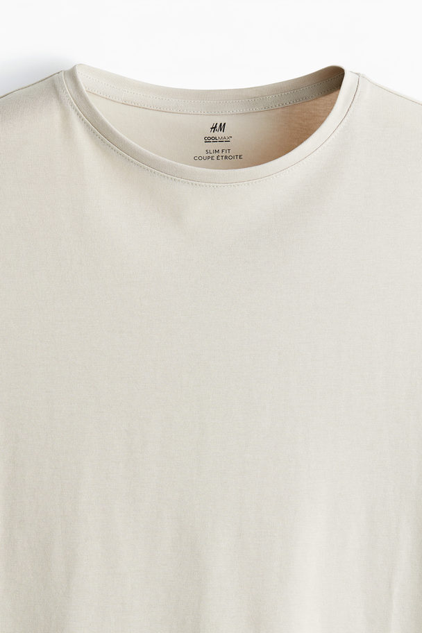 H&M COOLMAX® T-Shirt Slim Fit Beige
