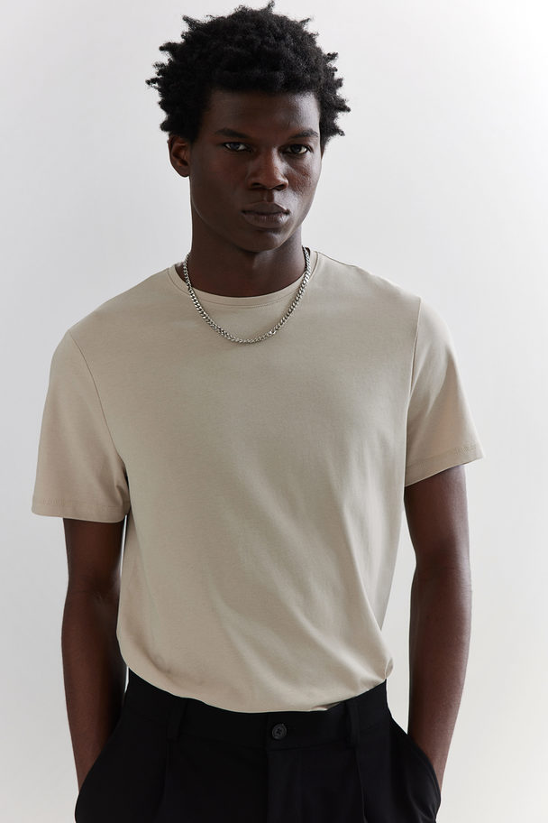 H&M COOLMAX® T-Shirt Slim Fit Beige
