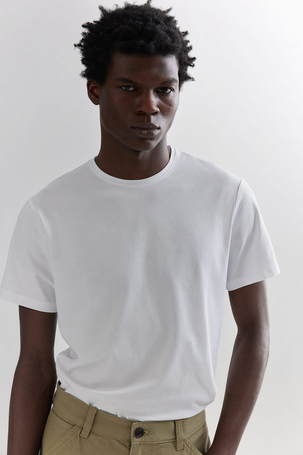 H&M Coolmax®-t-shirt - Slim Fit Wit