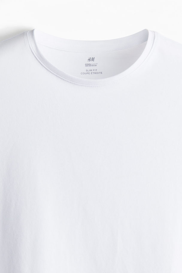 H&M Coolmax®-t-shirt - Slim Fit Wit