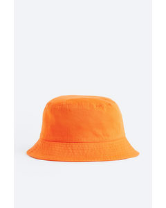 Bucket Hat aus Baumwolle Orange