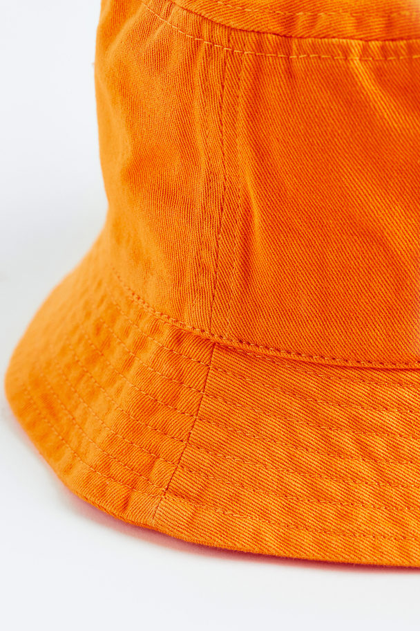 H&M Bucket Hat aus Baumwolle Orange