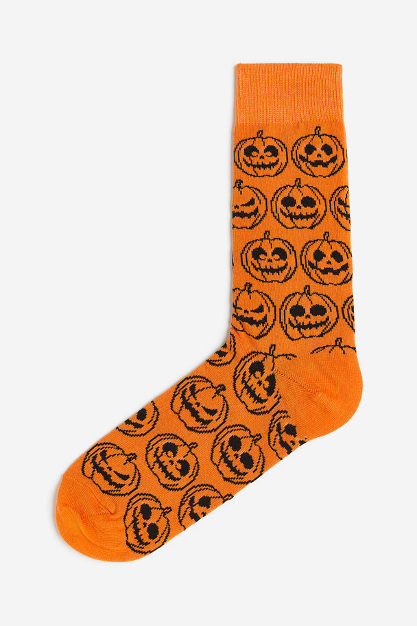 H&M Fine-knit Socks Orange/pumpkins