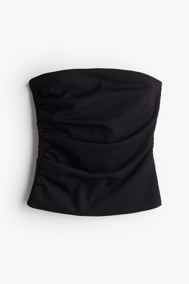 H&M Drapiertes Bandeau-Top Schwarz