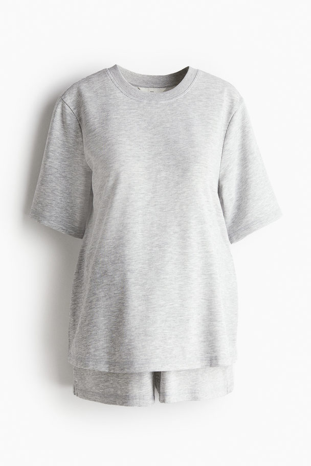 H&M MAMA 2-teiliges Sweatshirt-Set Hellgraumeliert