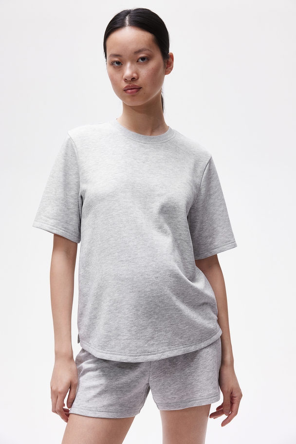 H&M MAMA 2-teiliges Sweatshirt-Set Hellgraumeliert