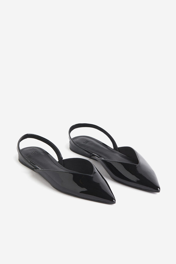 H&M Lack-Slingpumps Schwarz