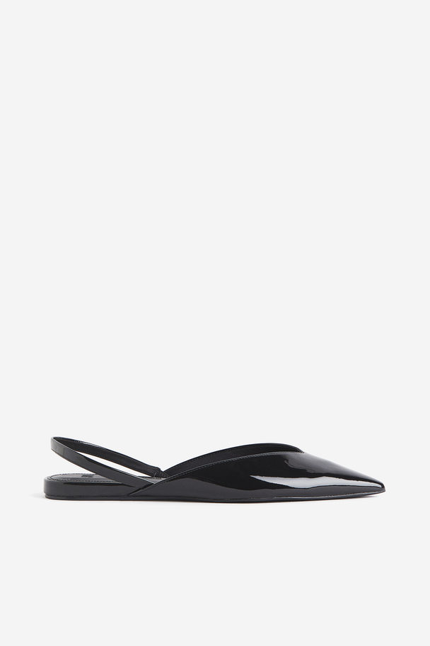 H&M Patent Slingbacks Black