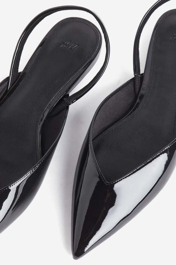 H&M Lack-Slingpumps Schwarz