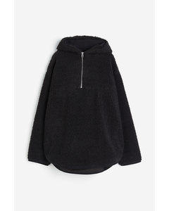 Zip-top Teddy Hoodie Black