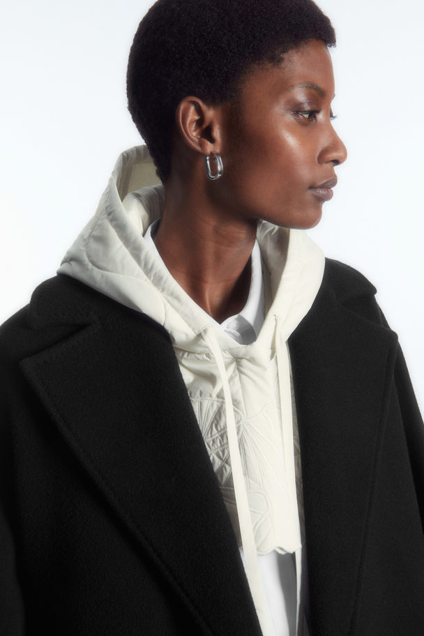 COS Embroidered Quilted Hood Off-white