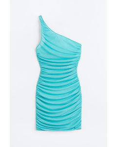 One-shoulder Beach Dress Turquoise