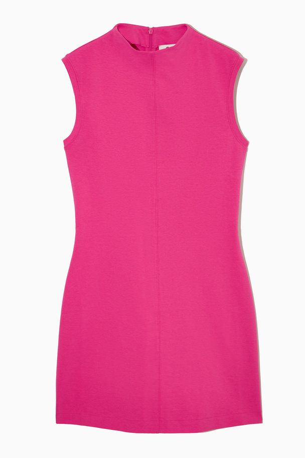 COS Slim-fit Mock-neck Mini Dress Bright Pink
