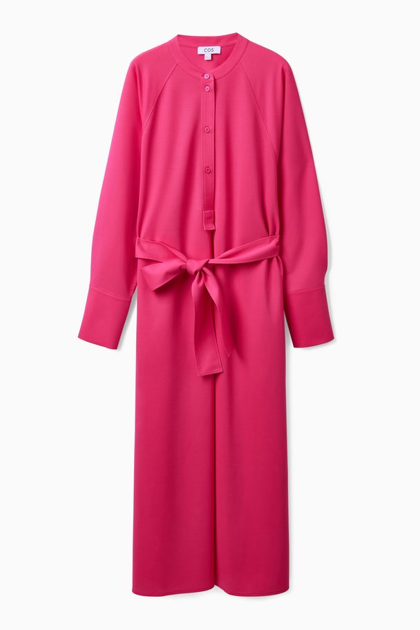 COS Belted Midi Shirt Dress Fuchsia Pink