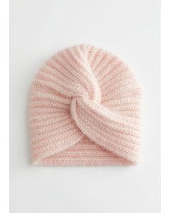 Mohair Knit Turban Light Pink
