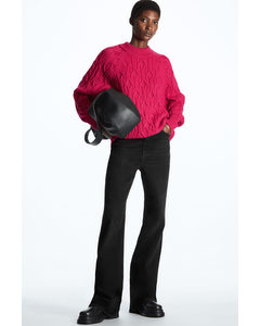 Cable-knit Wool-blend Jumper Fuchsia Pink
