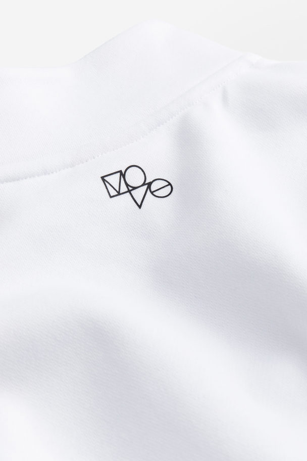 H&M Sweatshirt Med Glidelås Hvit