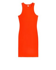 Ribbed Tank Dress Orange